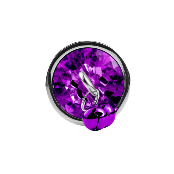 Plug bijou aluminium violet avec clochettes Taille S JINGLE 